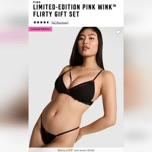 PINK Victoria's Secret Limited-Edition Wink Flirty Bra And V-string Panty Set